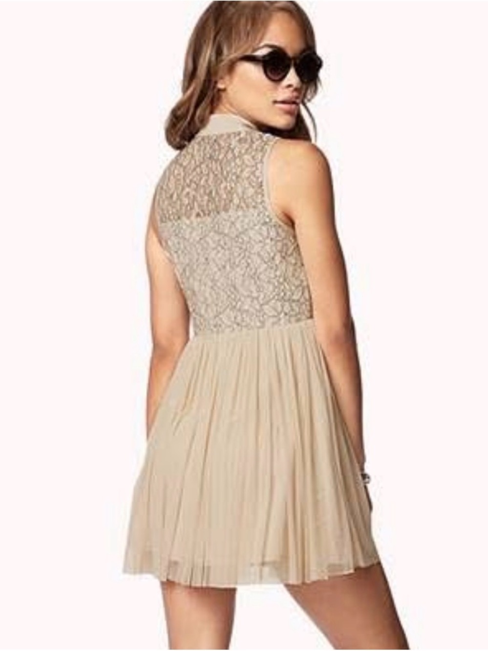 Forever 21 Beige Lace Dress Women’s Size M